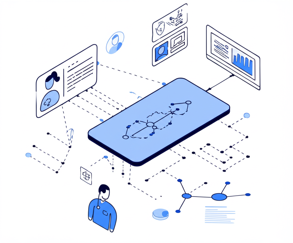 Médico utilizando tecnología de IA